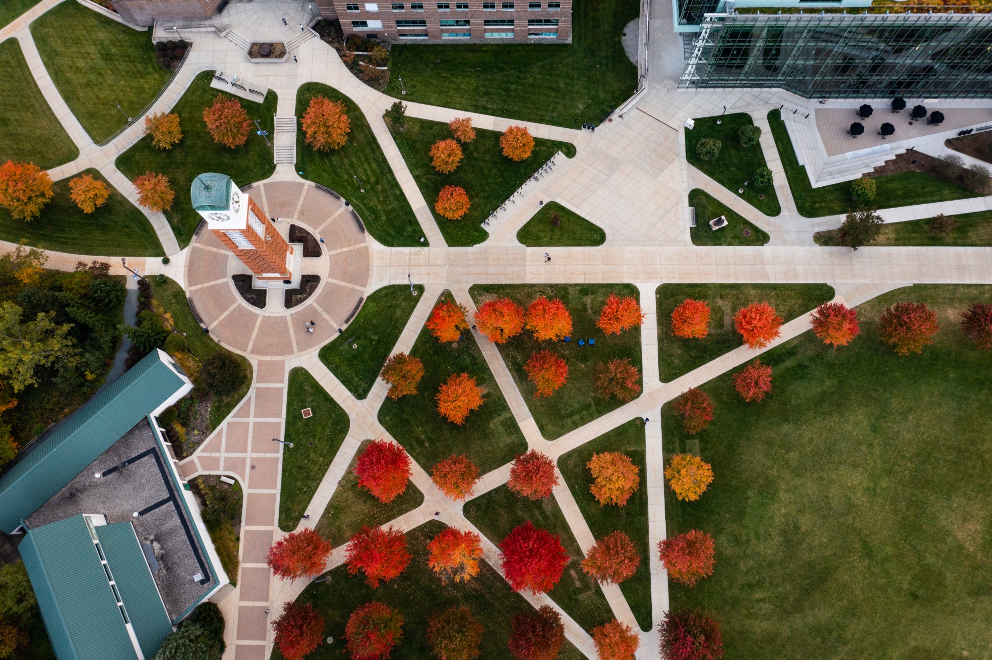 Allendale campus with a drone